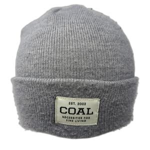 Est. 2002 Coal Necessities For Fine Living Beanie Hat Gray One Size Knitted Coal